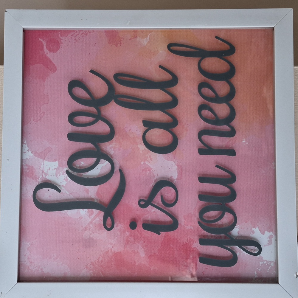 "Love Is All You Need" 3D Box Art Wall Hanging Picture 12x12